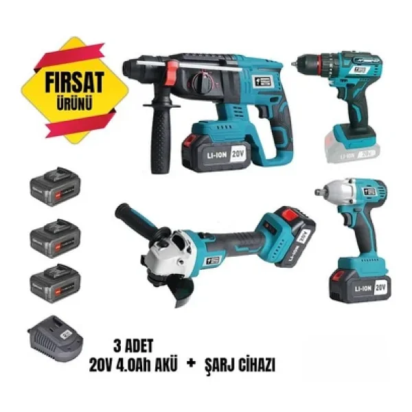 CatPower 1380 Akülü Vidalama Kırıcı Taşlama Somun Sıkma Makinesi Seti - Görsel 8