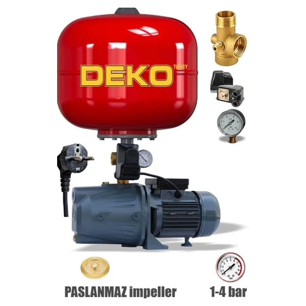 Deko Turkey Otomatik Sistem Paket Hidrofor 4 Kat 4 Daire Italyan Küre Paslanmaz Tanklı Jet Hidrofor Pompa Set - Görsel 4