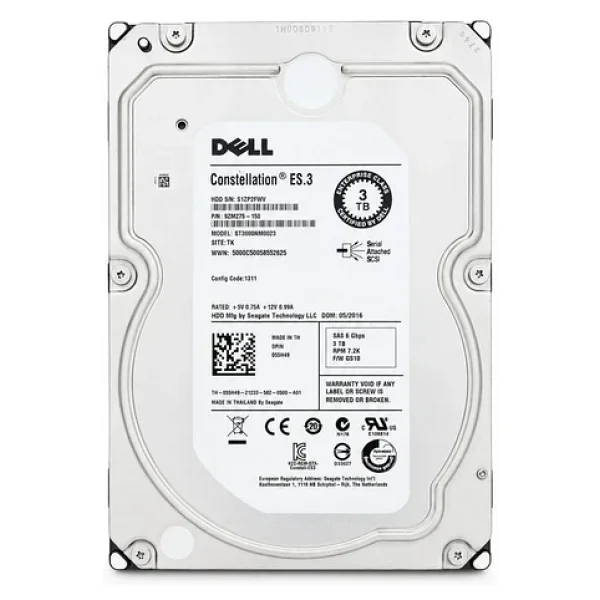 Dell Constellation E.S3 3tb 7.2k 6g Sas 3.5" Sunucu Harddisk (St3000nm0023 055h49 9zm278-150) - Görsel 3