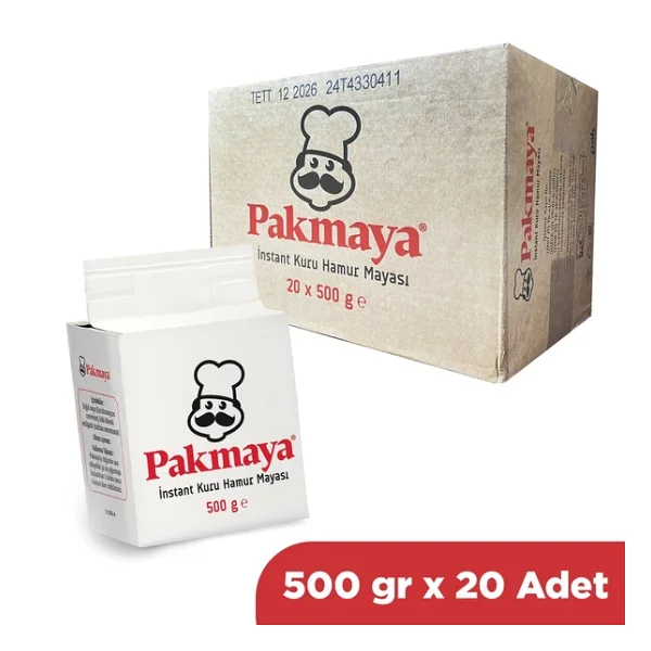 Pakmaya Instant Kuru Hamur Mayası 500 Gr X 20 Adet (1 Koli) - Görsel 3