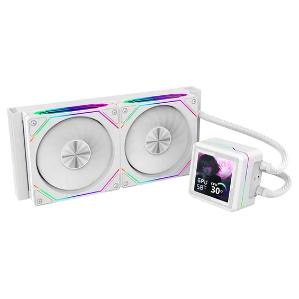 Dragos Aquaforge V2 240mm Beyaz Argb Lcd Ekranlı İşlemci Sıvı Soğutucu - Görsel 4