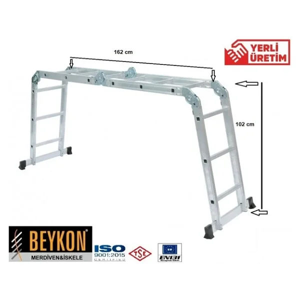 Beykon By-103 Akrobat 12 Basamaklı Merdiven - Görsel 4