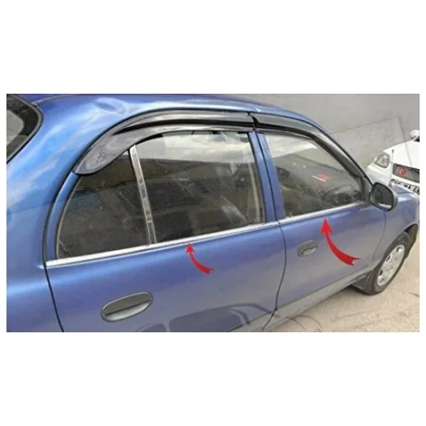 Hyundai Accent Yumurta Kasa 1995-2000 Krom Cam Çıtası 4 Parça Paslanmaz Çelik - Görsel 2