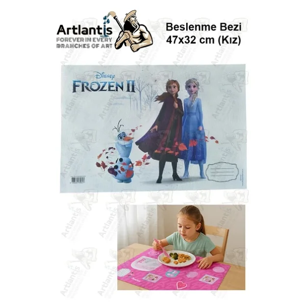 Beslenme Bezi Kız Modeli Yıkanabilir 32x47 Cm 1 Adet Beslenme Örtüsü Okul Öncesi Kreş Anasınıfı İlkokul İçin İdeal - Görsel 4