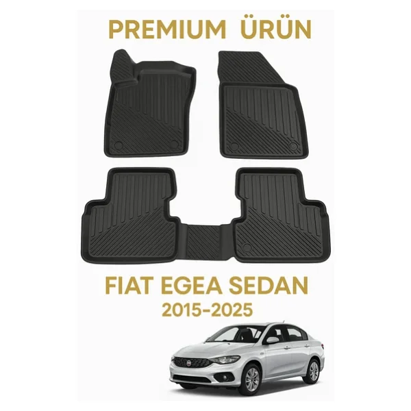 Black Gold Fiat Egea Sedan 3d Havuzlu Oto Paspas Premium - Görsel 4