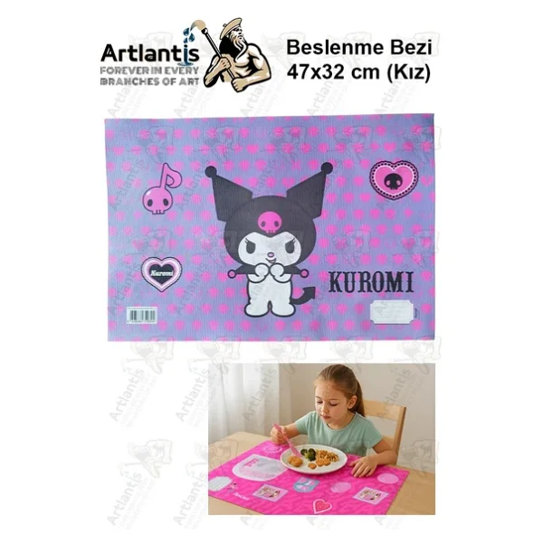 Beslenme Bezi Kız Modeli Yıkanabilir 32x47 Cm 1 Adet Beslenme Örtüsü Okul Öncesi Kreş Anasınıfı İlkokul İçin İdeal - Görsel 6