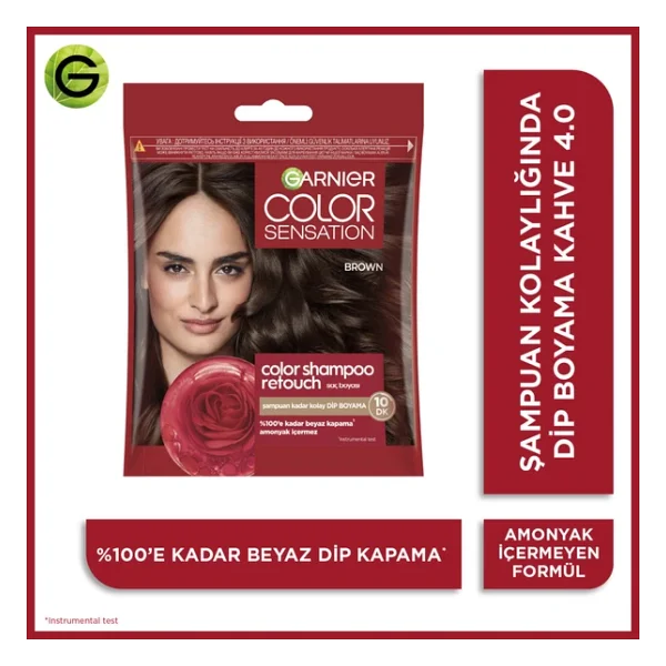 Garnier Color Shampoo Retouch 4.0 Brown Saç Boyası - Görsel 5