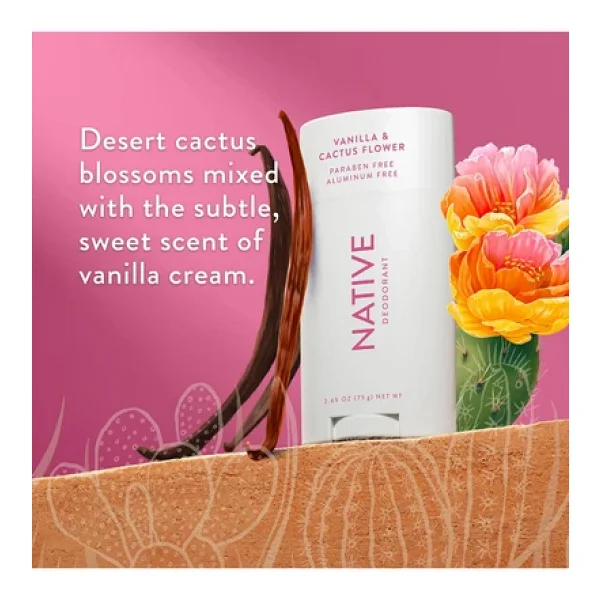 Native Vanilla & Cactus Flower 75 Gr Stick Deodorant - Görsel 6