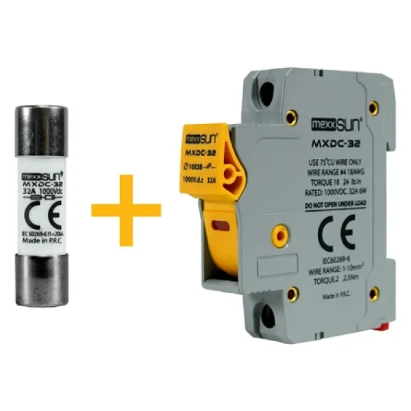 Dc Sigorta + Sigorta Yuvası (32a 1000v) - 12 Adet - Görsel 3