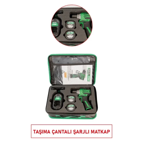 Hais Pro Şarjlı El Matkap Seti Güçlü, Hafif Ve Ergonomik Tasarım - Görsel 5