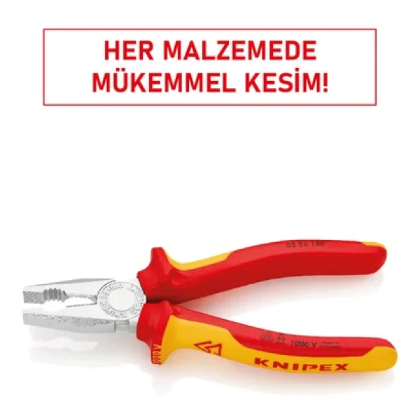 Knipex 03 06 180 1000 V Yalıtımlı Kombine Pense - Görsel 6