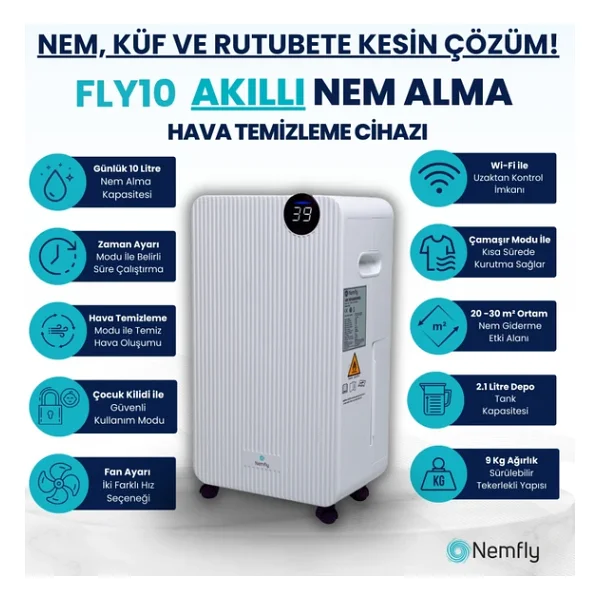 Nemfly Fly10 Ev Tipi Nem Alma Cihazı - Görsel 4
