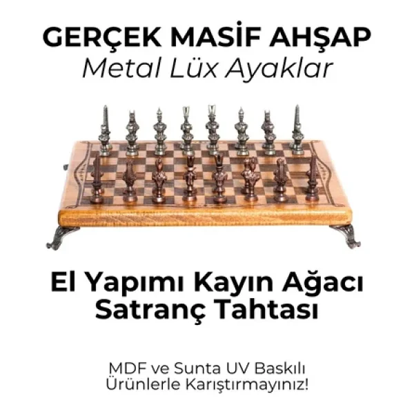 Mc40 Antik Mısır Figürlü Metal Satranç Takımı - Lüks Hediyelik Satranç Takımı - Görsel 3