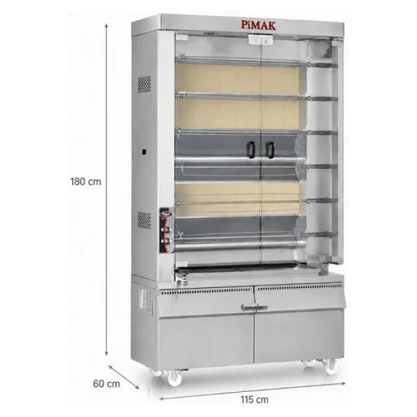 Pimak Kollu Piliç Makinesi 6 Şiş 30 Piliç Tüplü - Görsel 5
