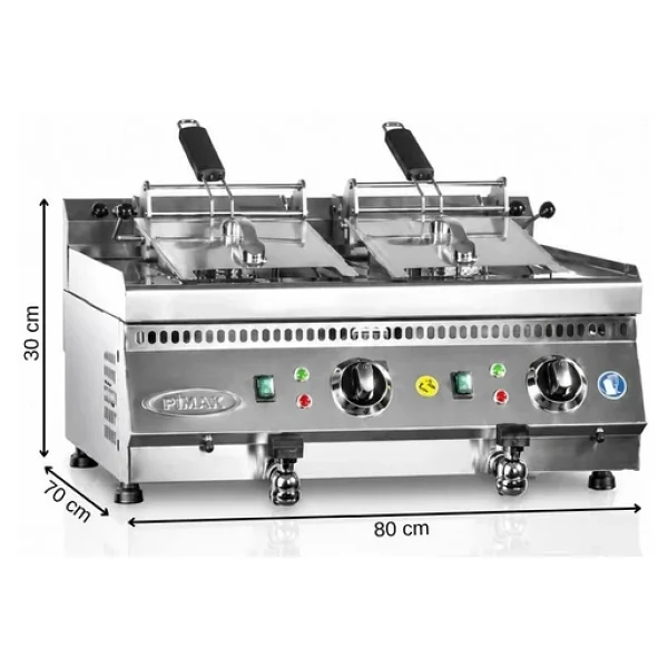 Pimak Elektrikli Fritöz 700 Seri 12 + 12 Lt 80 X 70 X 85 (Cm) - Görsel 2