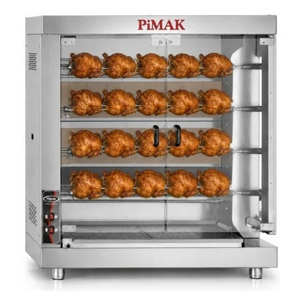 Pimak Kollu Setüstü Piliç Çevirme Makinesi 4 Şiş 20 Piliç Doğalgazlı - Görsel 5