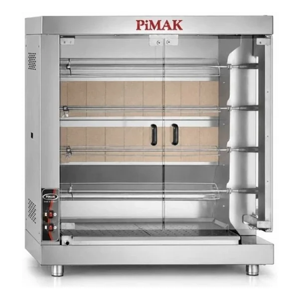 Pimak Kollu Setüstü Piliç Çevirme Makinesi 4 Şiş 20 Piliç Doğalgazlı - Görsel 4