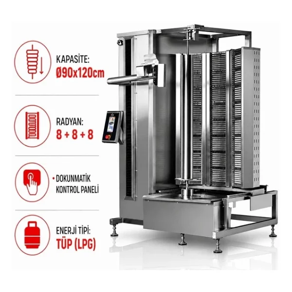 Pimak Robot Döner Makinaları 8+8+8 Radyanlı Tüplü 540 Kg - Görsel 4