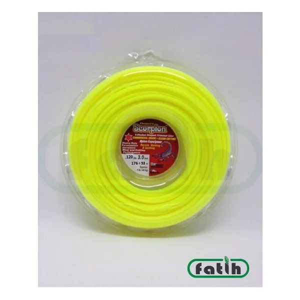 Scorpion Akrep Misina Motorlu Tırpan 3.0 Mm Altı Köşe 53 M Sarı - Görsel 3