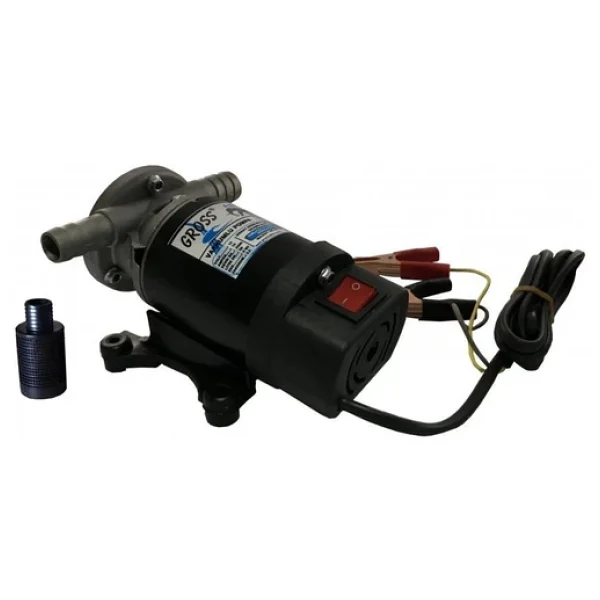 Gross 12 Volt Vakumlu Sıvı Aktarım 3/4"Mazot Su Süt Pompası Kendinden Emişli - Görsel 4