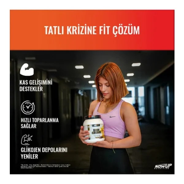 Nowup Nutrıtıon Rice Cream - Chocolate Breeze: Çikolata Esintisi Aromalı Pirinç Kreması (1500gr, 30 Porsiyon) - Görsel 4