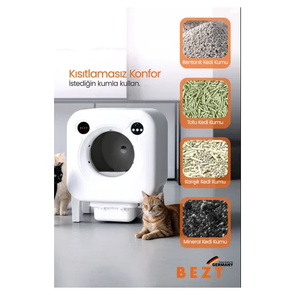 Bezt Smart Cat Pro Akıllı Otomatik Kedi Tuvaleti - Görsel 9