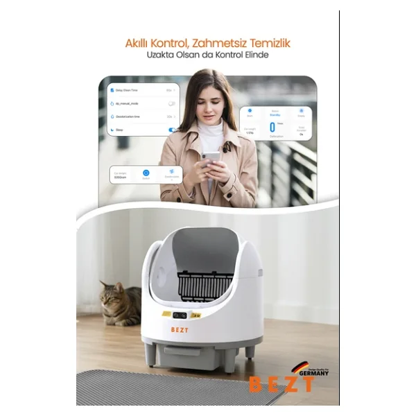 Bezt Pure Cat Akıllı Otomatik Kedi Tuvaleti - Görsel 10