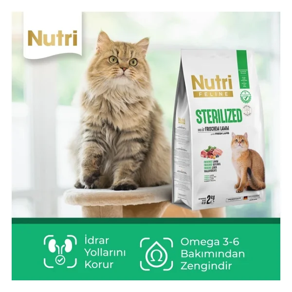 Nutri Feline Sterilised Kuzu Etli 10 Kg Kısırlaştırılmış Yetişkin Kedi Maması - Görsel 8
