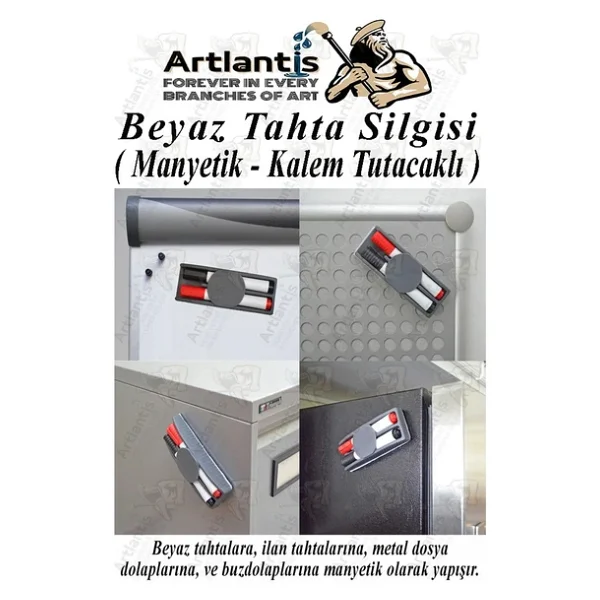 Yazı Tahta Kalemi Ve Yazı Tahta Silgisi Plastik Mıknatıslı 1 Paket Beyaz Yazı Tahtası Kalemi Silgisi Ve Kartuşu Manyetik - Görsel 4