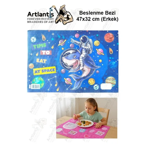 Beslenme Bezi Erkek Modeli Yıkanabilir 32x47 Cm 1 Adet Beslenme Örtüsü Okul Öncesi Kreş Anasınıfı İlkokul İçin İdeal - Görsel 7