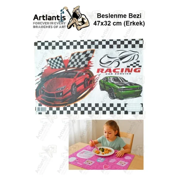 Beslenme Bezi Erkek Modeli Yıkanabilir 32x47 Cm 1 Adet Beslenme Örtüsü Okul Öncesi Kreş Anasınıfı İlkokul İçin İdeal - Görsel 4