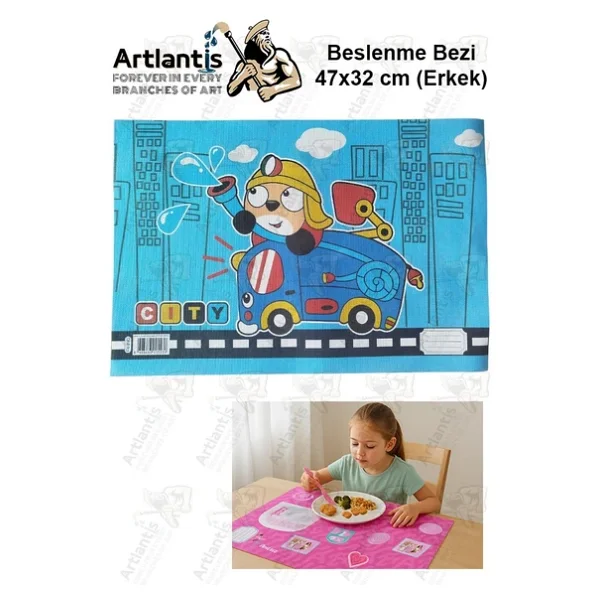 Beslenme Bezi Erkek Modeli Yıkanabilir 32x47 Cm 1 Adet Beslenme Örtüsü Okul Öncesi Kreş Anasınıfı İlkokul İçin İdeal - Görsel 3