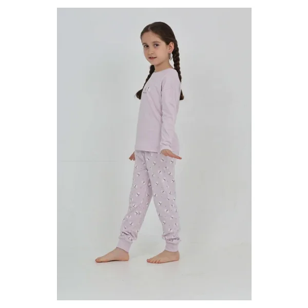 Toontoy Kız Çocuk Kelebek Baskılı Pijama Takım - Görsel 10