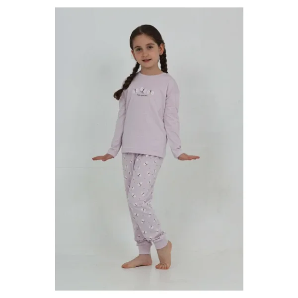 Toontoy Kız Çocuk Kelebek Baskılı Pijama Takım - Görsel 9