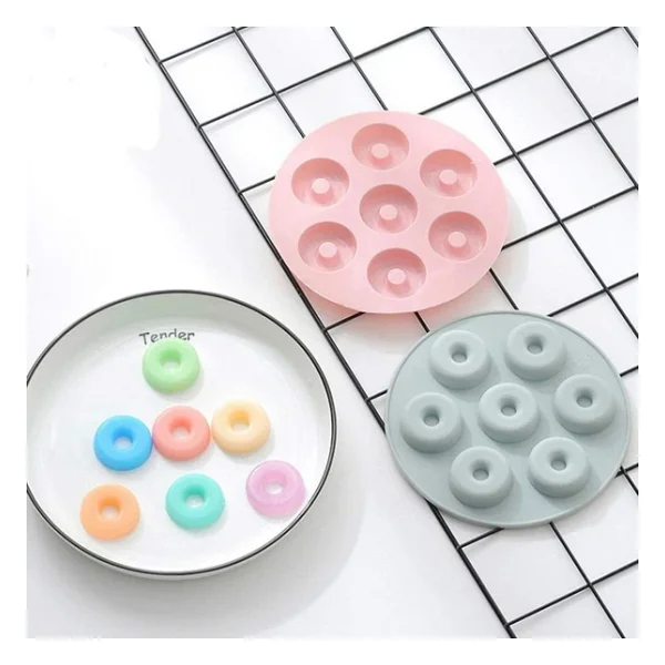 Silikon Mini Donut Çikolata Ve Jelibon Kalıbı 7 Li - Görsel 5