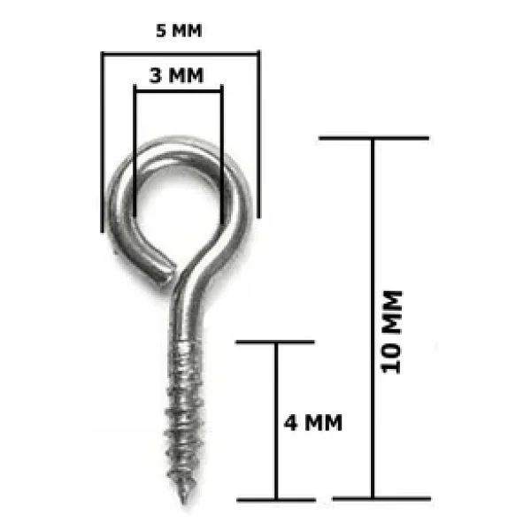 Metal Takı Ve Obje Halkası Vidalı 1 Cm (1000 Adet) Gümüş - Görsel 3