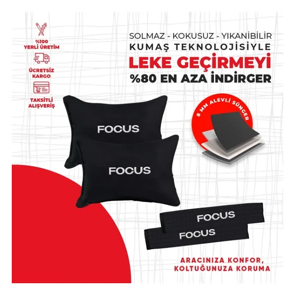 Ford Focus Nakışlı Yastık Seti - Görsel 4