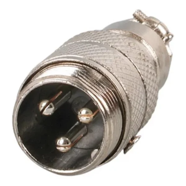 Ayt Mayk Gx16-3 Pinli Metal Erkek Konnektör Jack Soket M16 16mm Çap Vida Dişli - Görsel 3