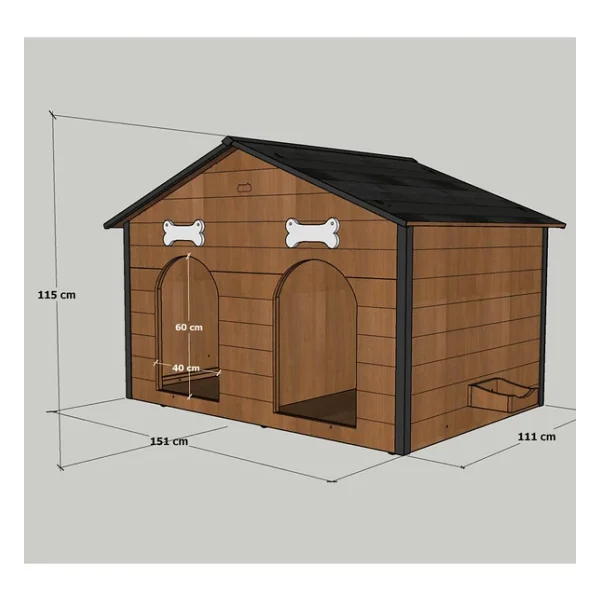 Mandu Isı Yalıtımlı 2 Bölmeli Köpek Kulübesi - Görsel 8