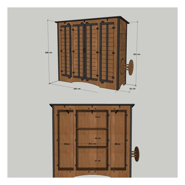 Mandu Ahşap Çok Amaçlı XL Depolama Dolabı - Görsel 7
