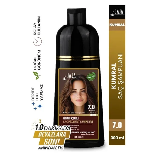 Jaja Kumral Vitamin Içerikli Saç Pigment Şampuanı Unisex 7.0 300 Ml - Görsel 5