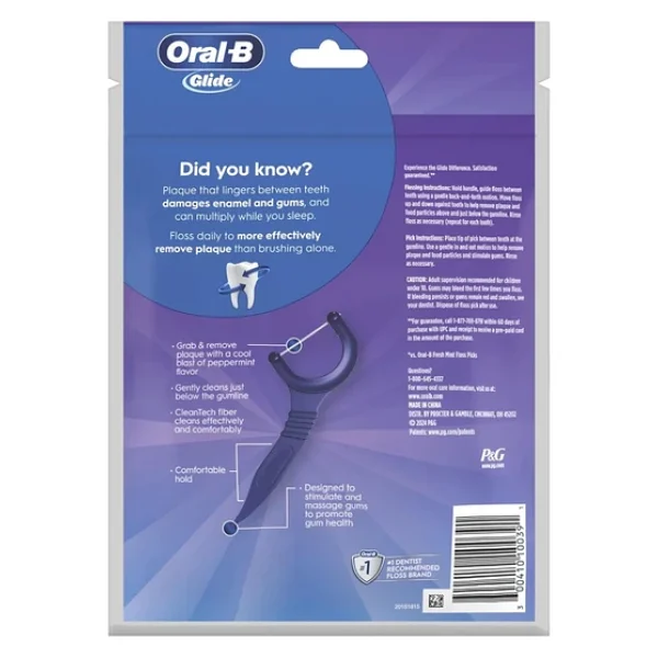 Oral-B Glide Arctic Peppermint Oil Çatal Diş İpi Kürdanlı 75 Adet - Görsel 4