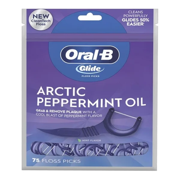 Oral-B Glide Arctic Peppermint Oil Çatal Diş İpi Kürdanlı 75 Adet - Görsel 3