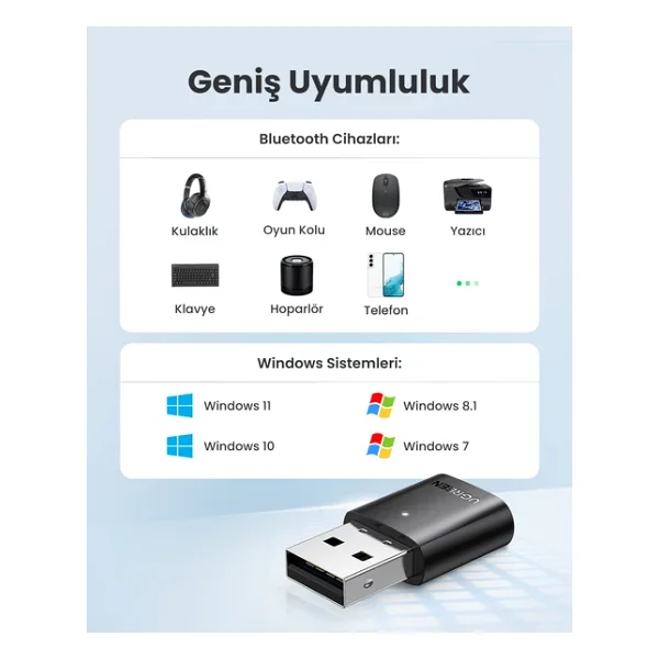 Ugreen 80889 Bluetooth Adaptör - Görsel 4