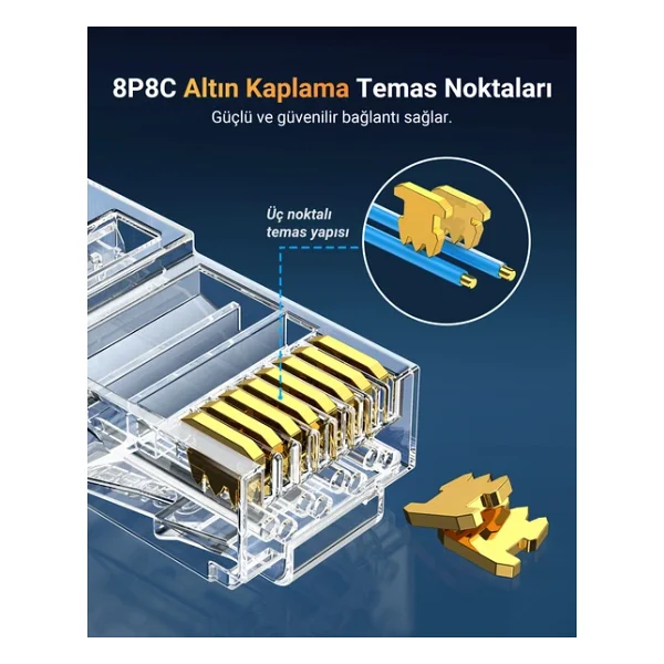 Ugreen Cat6 Rj45 Konnektör 10'lu Paket, 50961 - Görsel 6