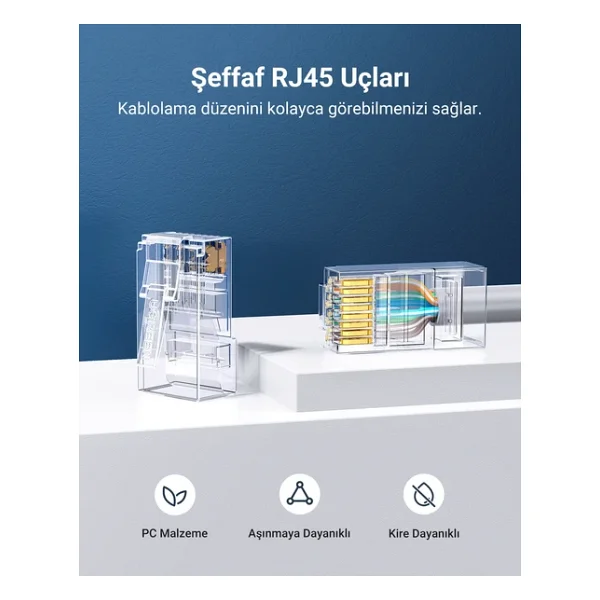 Ugreen Cat6 Rj45 Konnektör 10'lu Paket, 50961 - Görsel 8