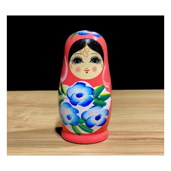 Sevgiliye Ozel Gunlere Hediye Dekoratif Supriz Ic Ice Gecen Ahsap Pembe Matruska Bebek 5li - Görsel 2