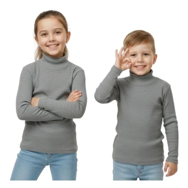 Kız/Erkek Çocuk Bluz Balıkçı Yaka Fitilli - Görsel 8
