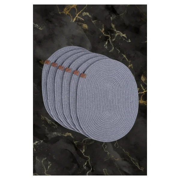 Vos Versa Amerikan Servis Tekli Supla Lux Sunum Tabak Altlığ - Oval Gri Vvhm0042 - Görsel 7