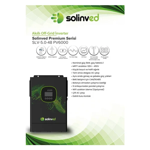 Solinved Gordion 5 Kw Mppt 48 V Off-Grid Monofaze Akıllı Inverter - Görsel 6